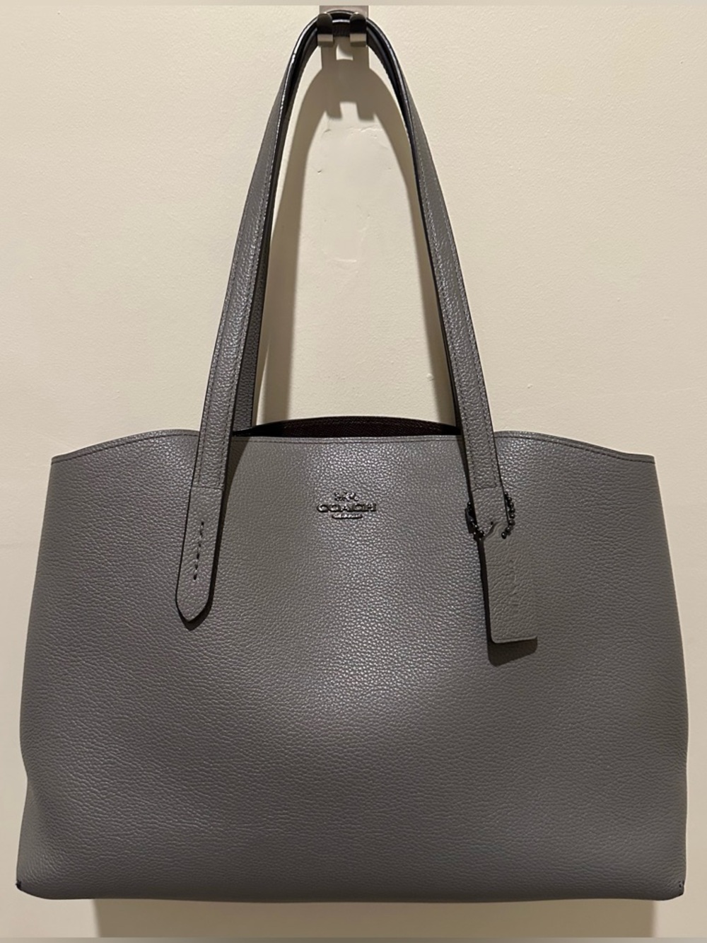Coach Gray Pebbled Leather Tote